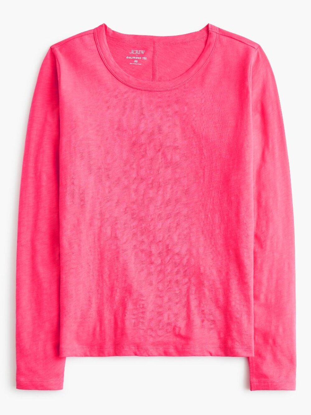 J. Crew Raspberry Sherbert Long-Sleeve Girlfriend Crewneck T-Shirt/NWT/MEDIUM